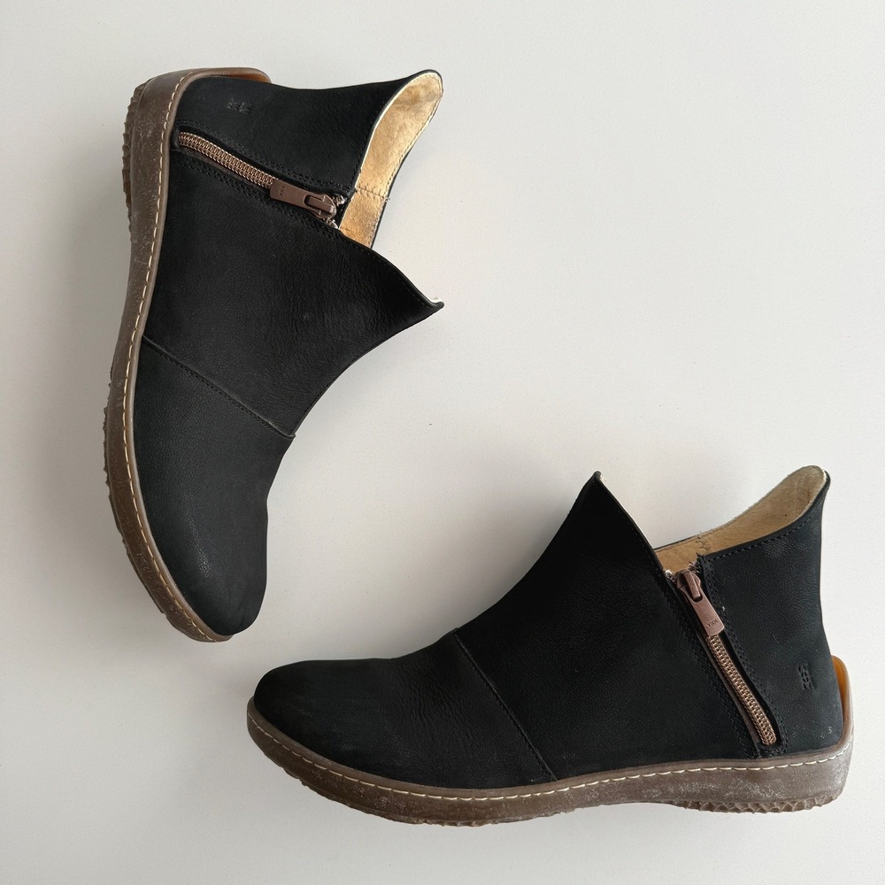 El Naturalista Bee ND81‎ Double Side Zip Black Nubuck Ankle Boots EU 40 Us 9 9.5